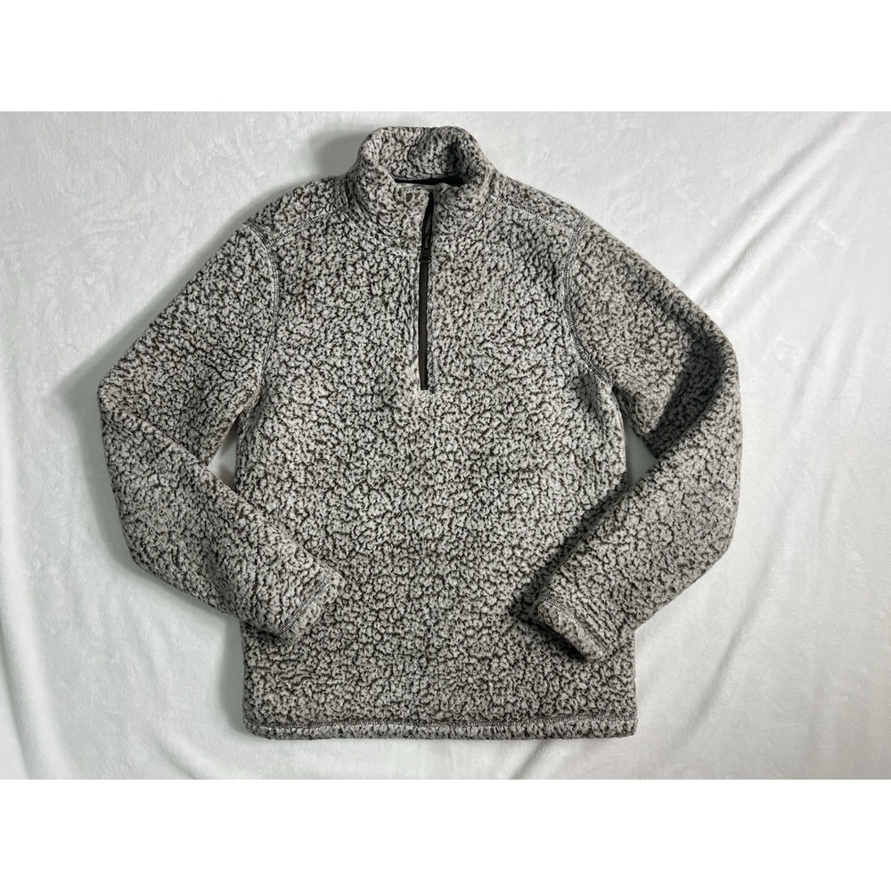 Weatherproof Vintage Gray Chunky-Knit Fleece 1/4 Zip Mock Neck Sweater Men's S